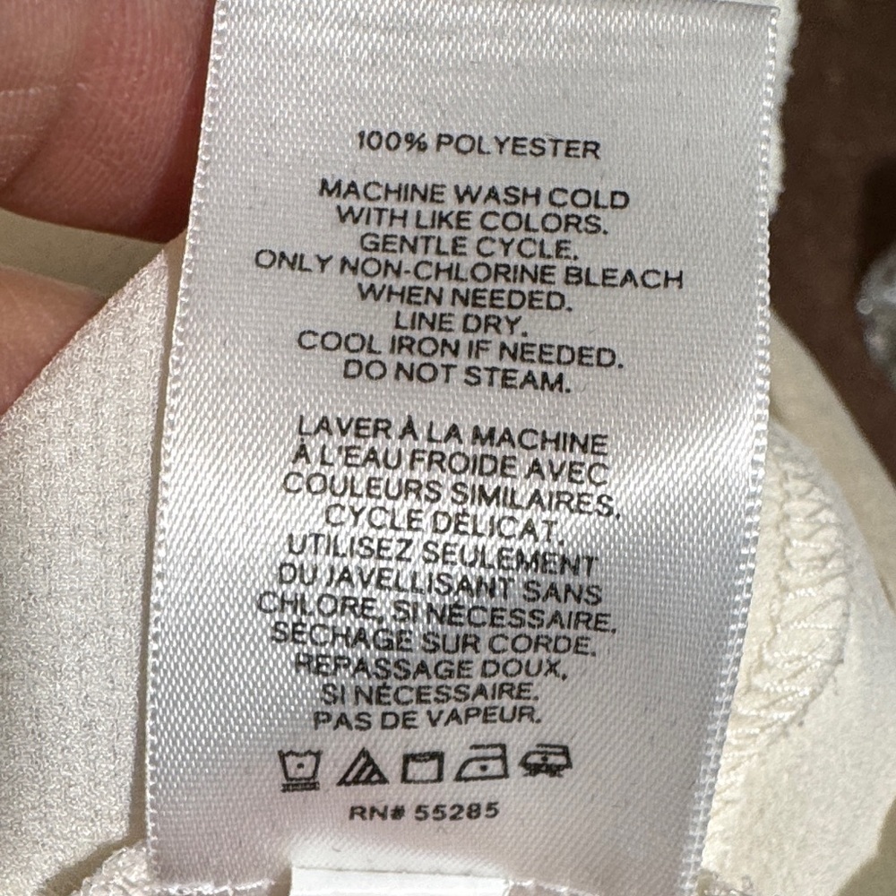 NWOT Express Cream Twist Front Blouse Looks and Feels like Silk - Picture 6 of 6